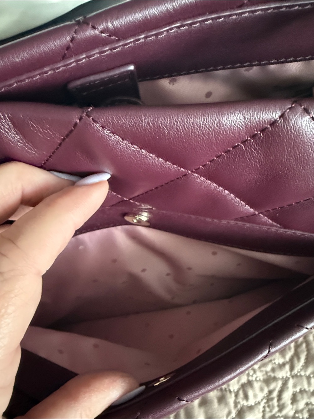 kate spade Emerson Place Phoebe Quilted Tote — Mulled Wine  NWT - Picture 7 of 12
